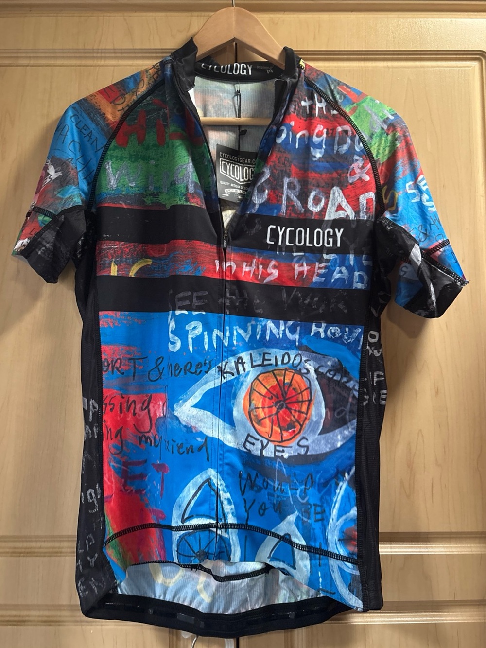 Cycology Cycling Jersey Mens Med 8 Days A Week Full Zip Short Sleeve Brand New